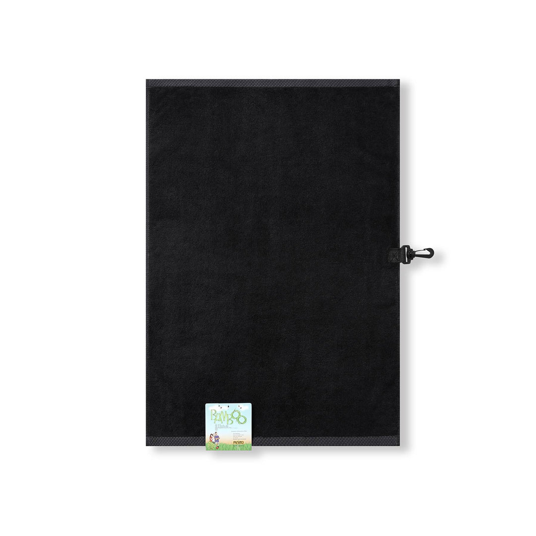 Ramo The Bamboo Golf Towel with Hook Black Beach Towels