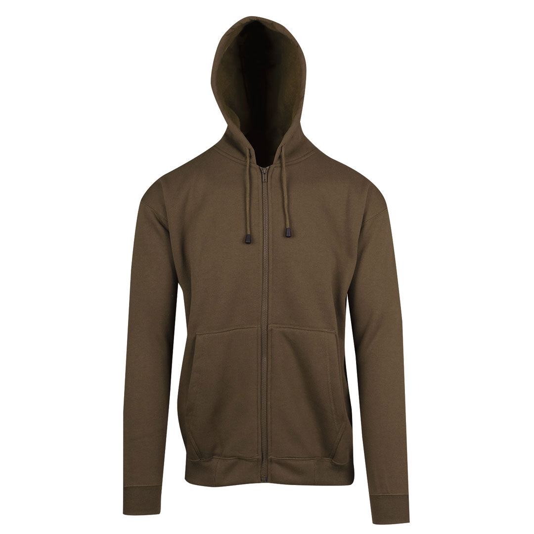 Ramo The Kangaroo Pocket Zipped Hoodie | Mens Khaki Outerwear