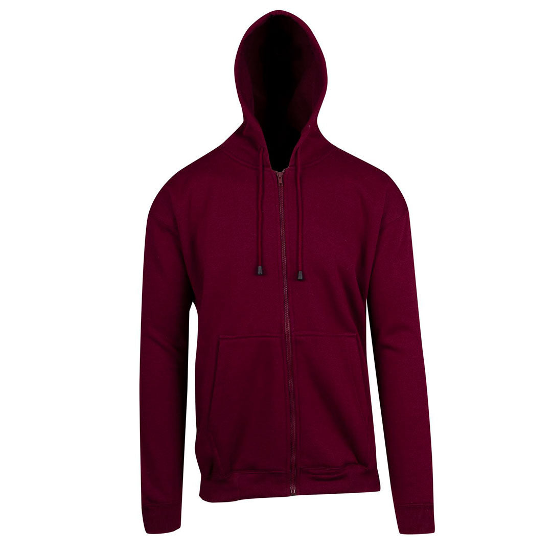 Ramo The Kangaroo Pocket Zipped Hoodie | Mens Maroon Outerwear