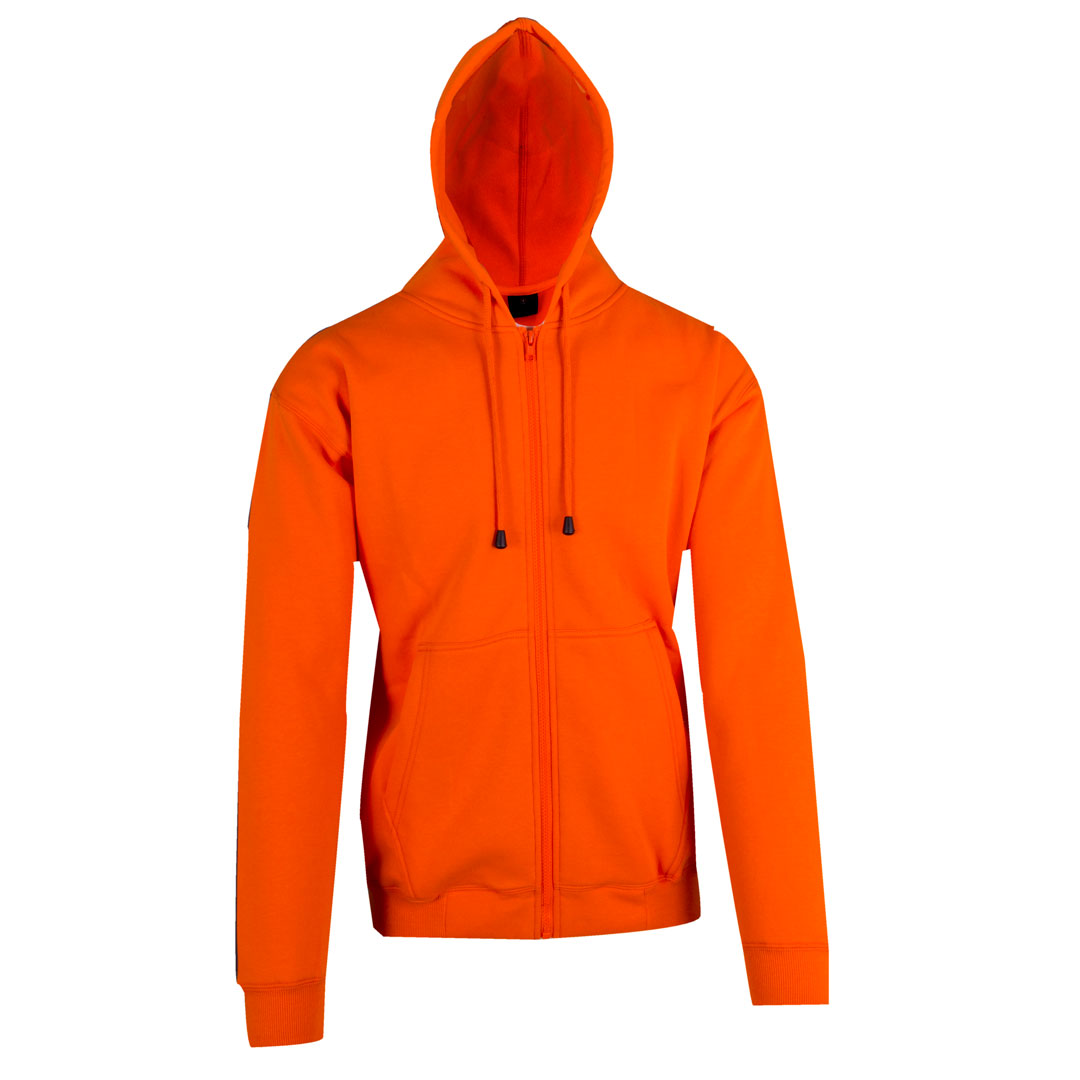 Ramo The Kangaroo Pocket Zipped Hoodie | Mens Orange Outerwear