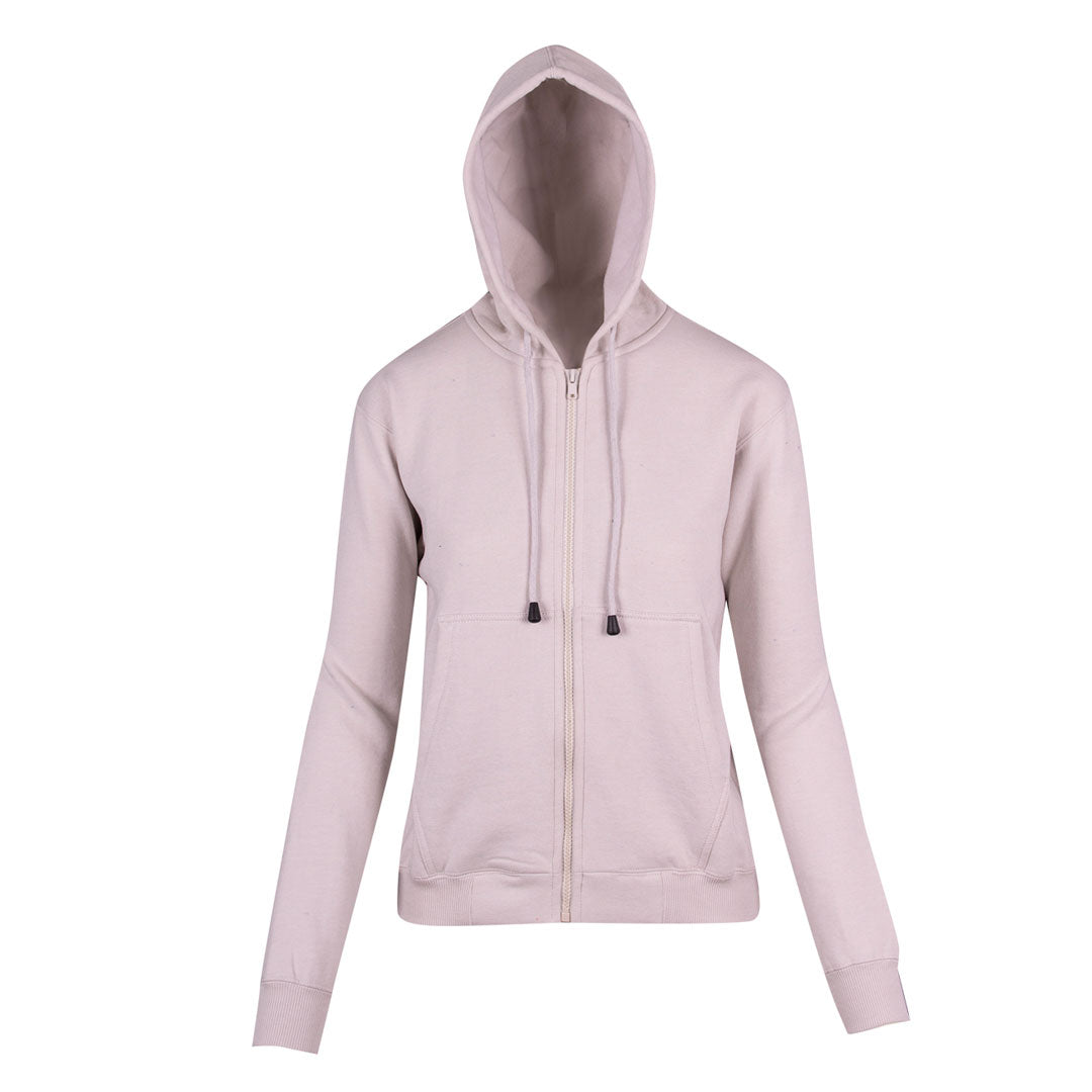 Ramo The Kangaroo Pocket Zipped Hoodie | Ladies Beige Outerwear