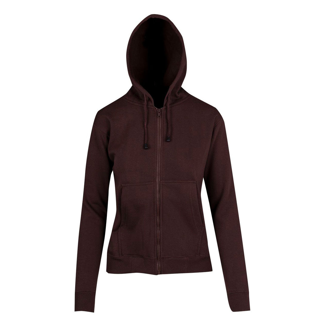 Ramo The Kangaroo Pocket Zipped Hoodie | Ladies Brown Outerwear