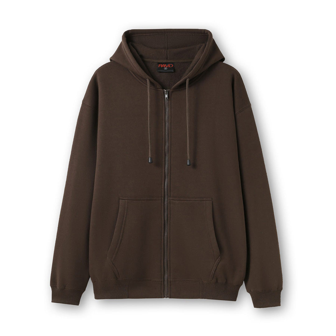 Ramo The Kangaroo Pocket Zipped Hoodie | Mens Brown Outerwear