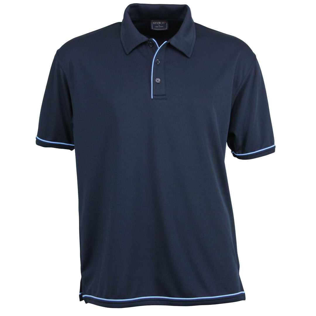 Stencil The Cool Dry Polo | Mens | Short Sleeve Navy/Bimini Blue Shirts & Tops