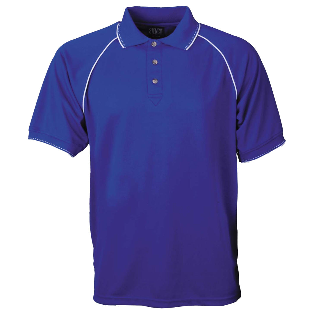 Stencil The Cool Dry Original Polo | Mens | Short Sleeve Royal/White Shirts & Tops