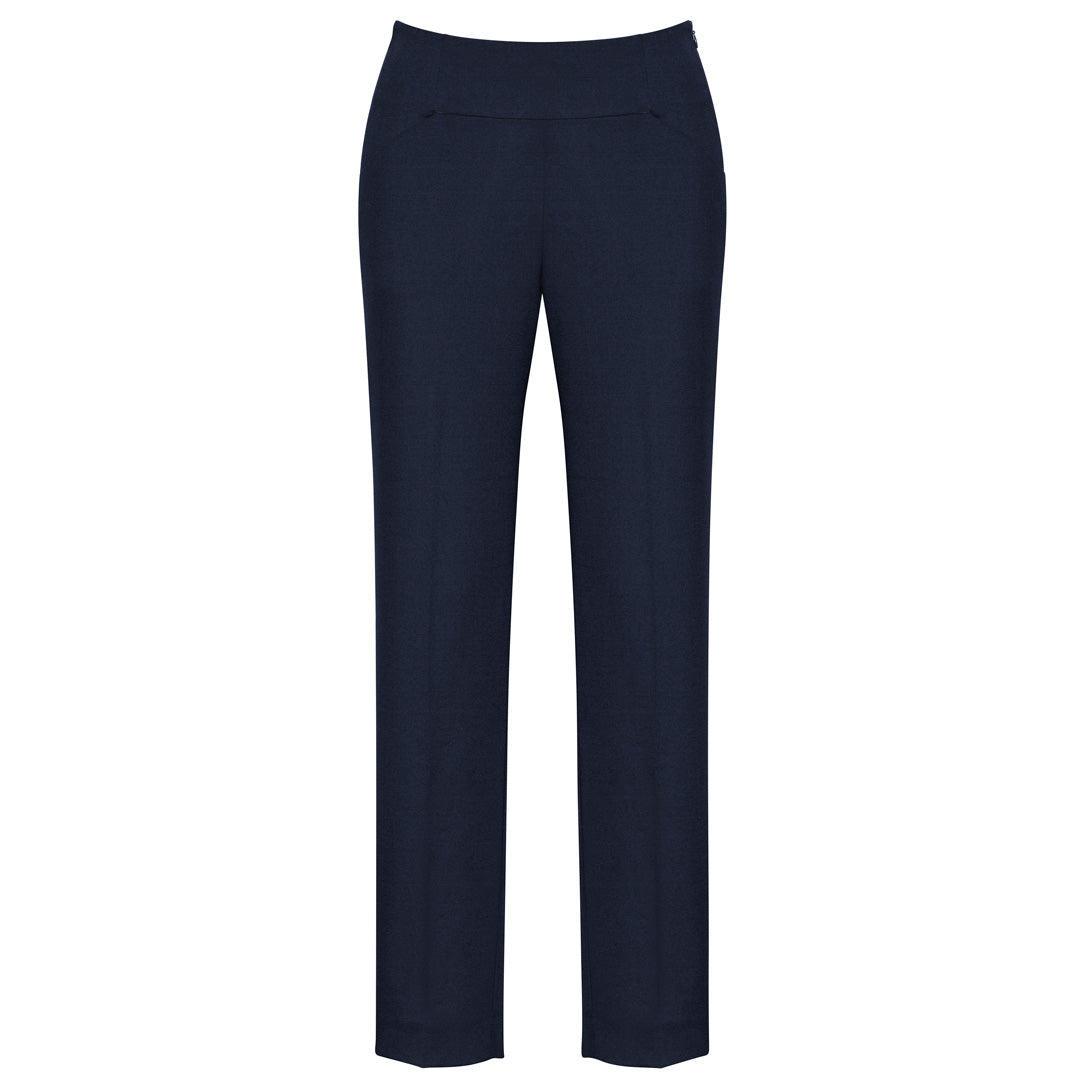 Biz Corporates The Cool Stretch Bandless Slim Pant | Ladies Navy Pants