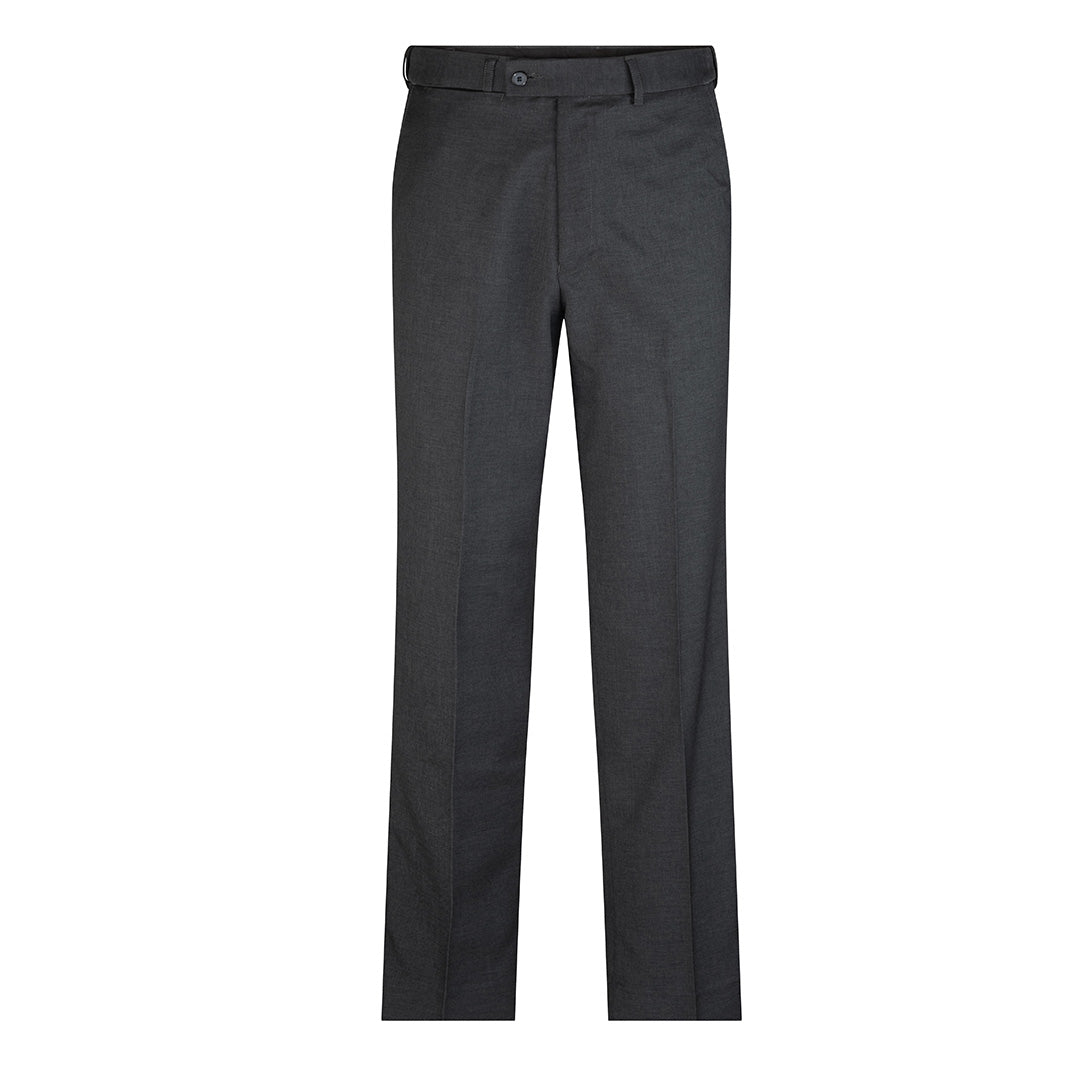 LSJ Collection The Flat Front Pant | Mechanical Stretch | Mens Charcoal Pants