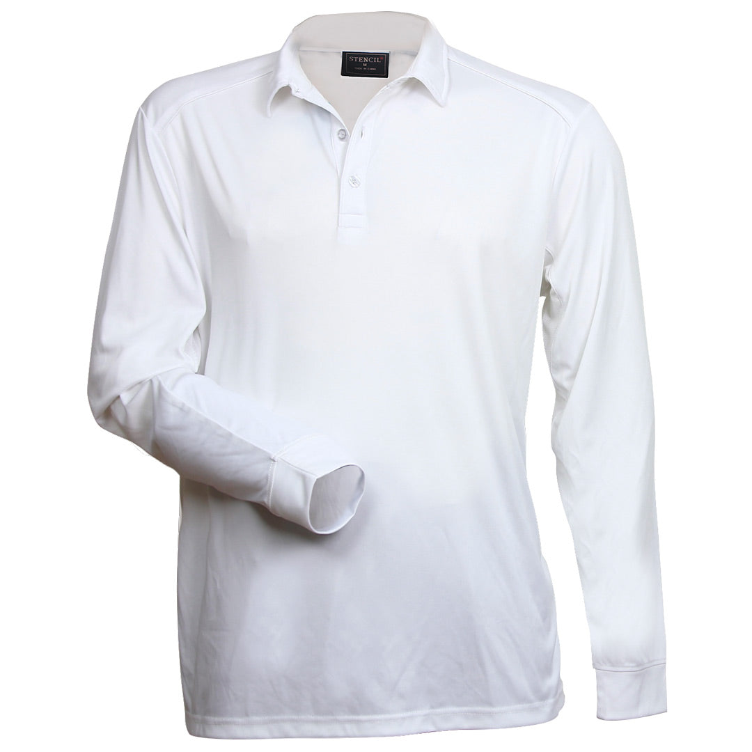 Stencil The Freshen Polo | Mens | Long Sleeve White Shirts & Tops