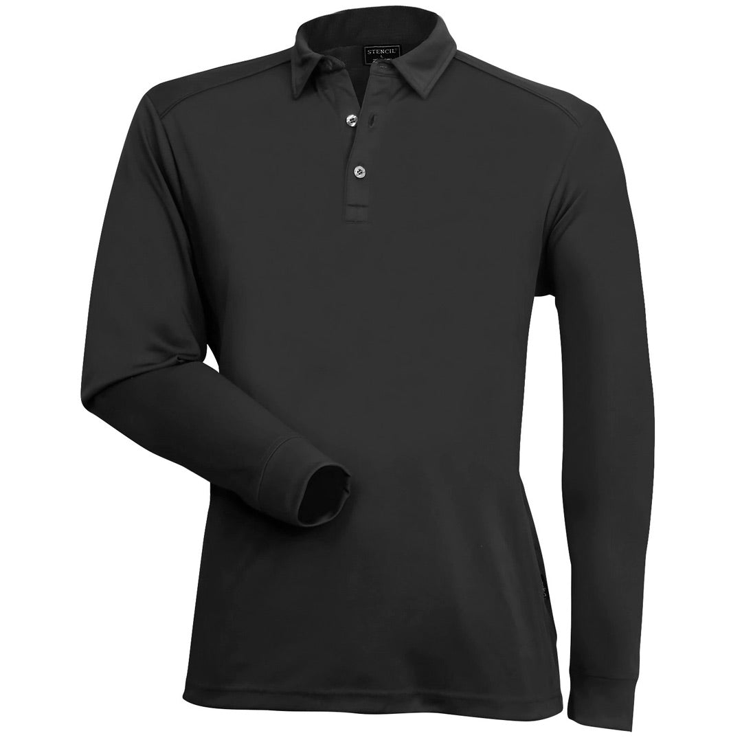 Stencil The Freshen Polo | Mens | Long Sleeve Charcoal Shirts & Tops