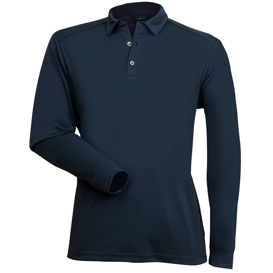 Stencil The Freshen Polo | Mens | Long Sleeve Navy Shirts & Tops