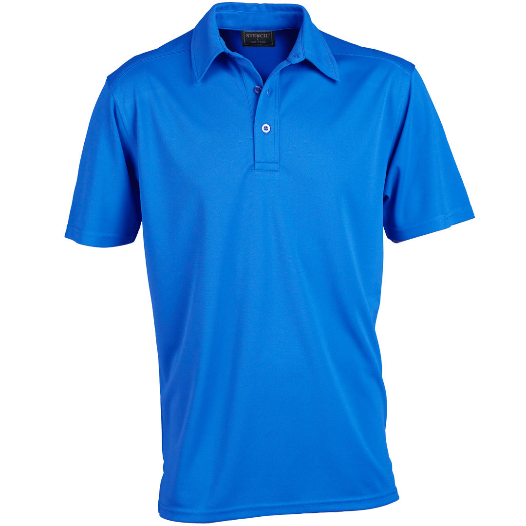 Stencil The Glacier Polo | Mens | Short Sleeve Ocean Blue Shirts & Tops