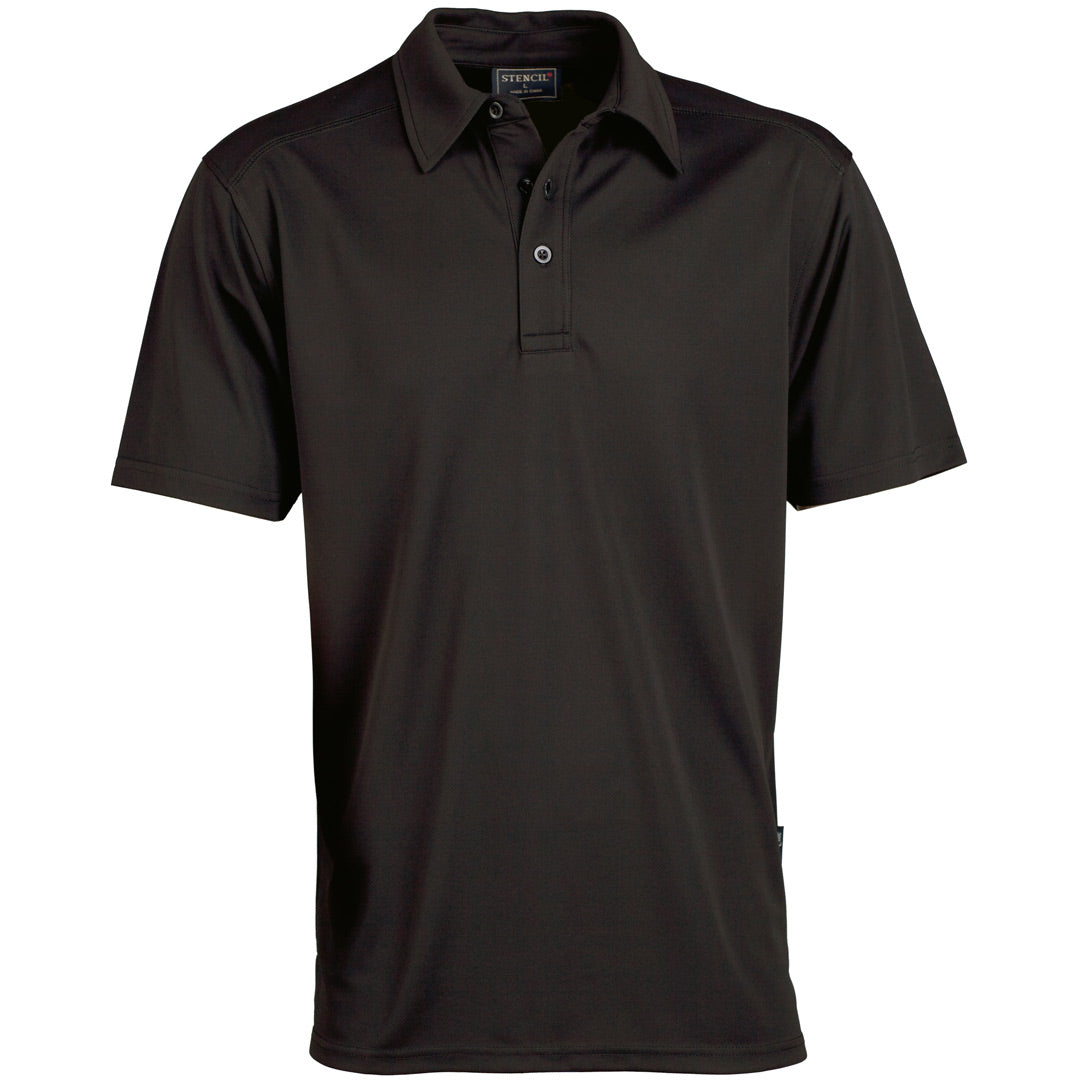 Stencil The Glacier Polo | Mens | Short Sleeve Black Shirts & Tops