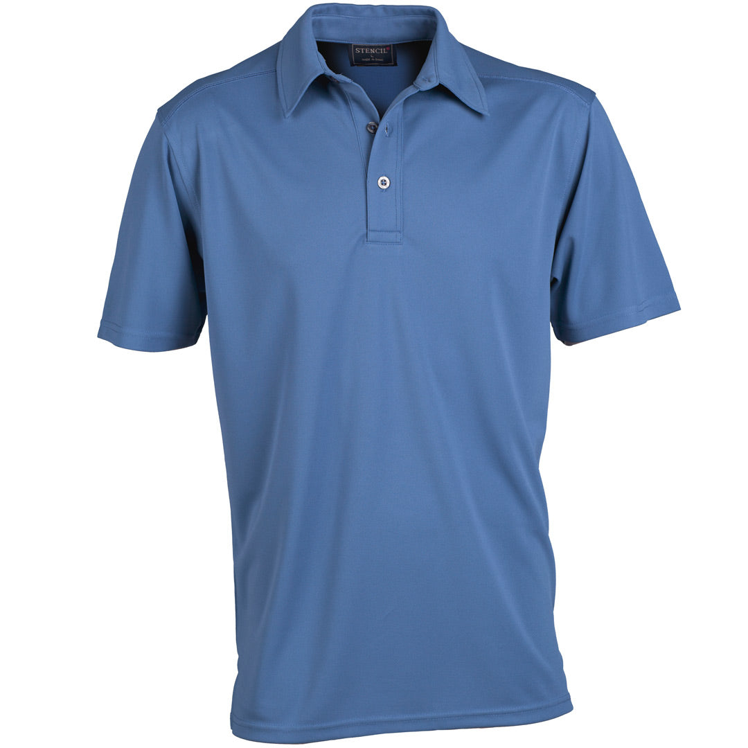 Stencil The Glacier Polo | Mens | Short Sleeve Dusty Blue Shirts & Tops