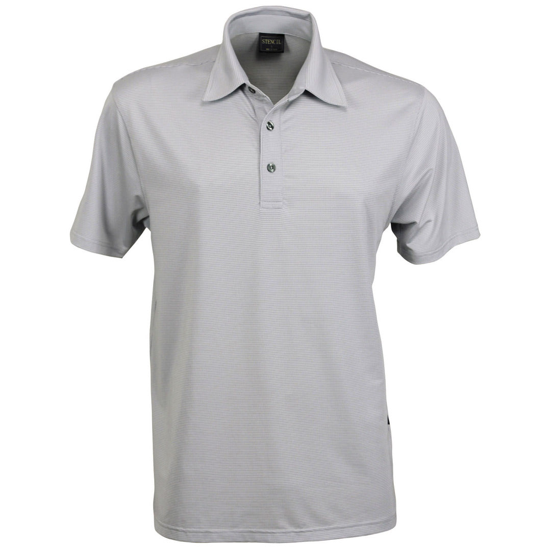 Stencil The Silvertech Polo | Mens | Short Sleeve Grey/Silver Shirts & Tops