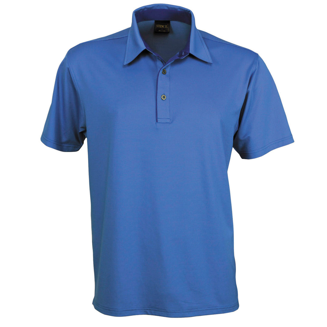Stencil The Silvertech Polo | Mens | Short Sleeve Ocean Blue/Silver Shirts & Tops