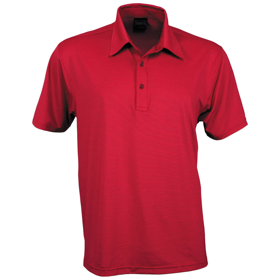 Stencil The Silvertech Polo | Mens | Short Sleeve Red/Silver Shirts & Tops