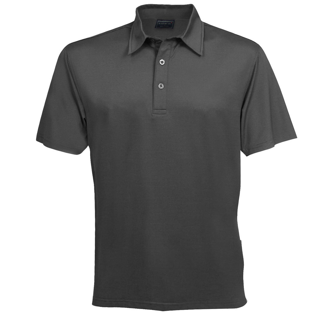 Stencil The Silvertech Polo | Mens | Short Sleeve Charcoal/Silver Shirts & Tops