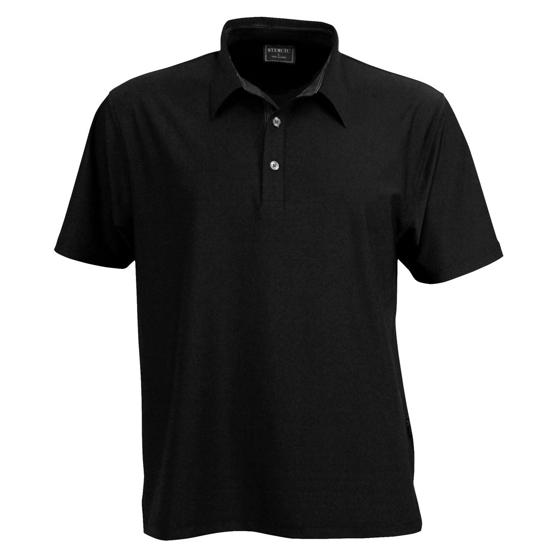 Stencil The Argent Polo | Mens | Short Sleeve Black Shirts & Tops