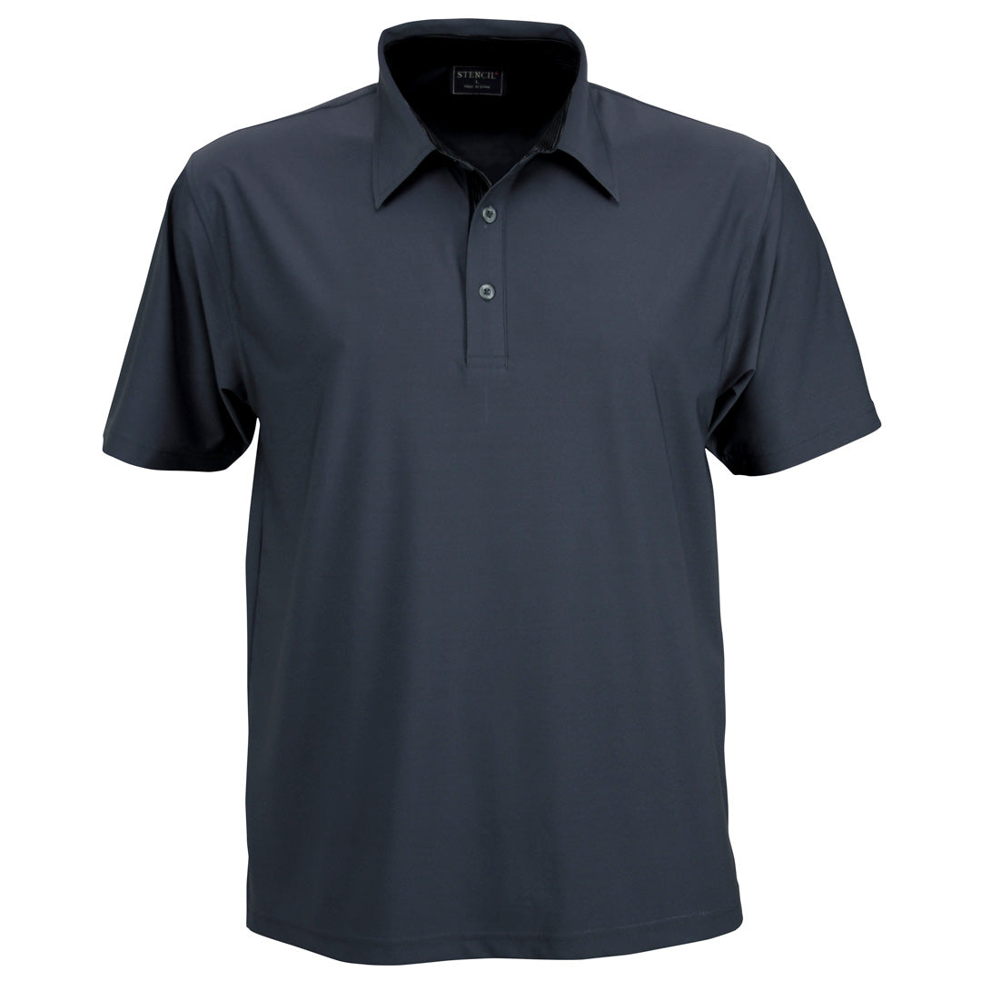 Stencil The Argent Polo | Mens | Short Sleeve Charcoal Shirts & Tops