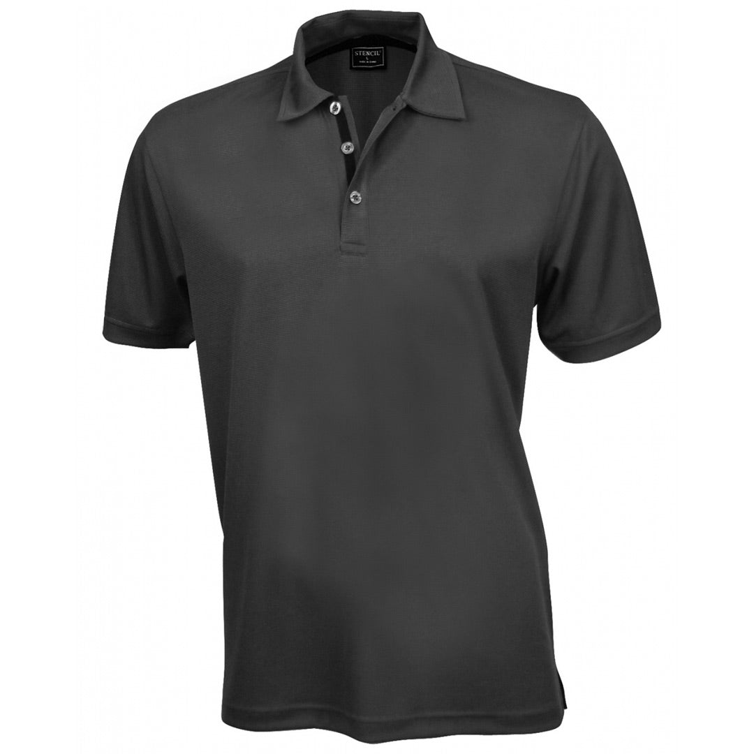 Stencil The Superdry Polo | Mens | Short Sleeve Charcoal/Black Shirts & Tops
