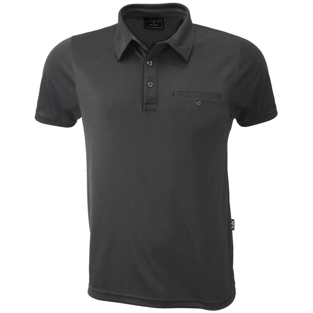 Stencil The Boston Polo | Mens | Short Sleeve Charcoal/Black Shirts & Tops