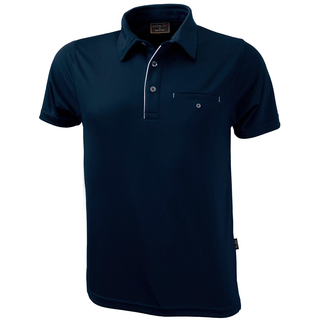Stencil The Boston Polo | Mens | Short Sleeve Navy/White Shirts & Tops
