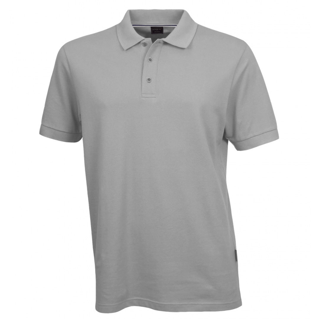 Stencil The Oceanic Polo | Mens | Short Sleeve Light Grey Shirts & Tops