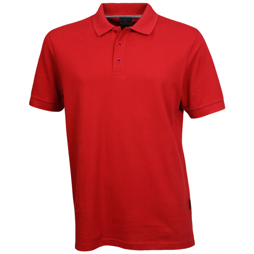 Stencil The Oceanic Polo | Mens | Short Sleeve Red Shirts & Tops