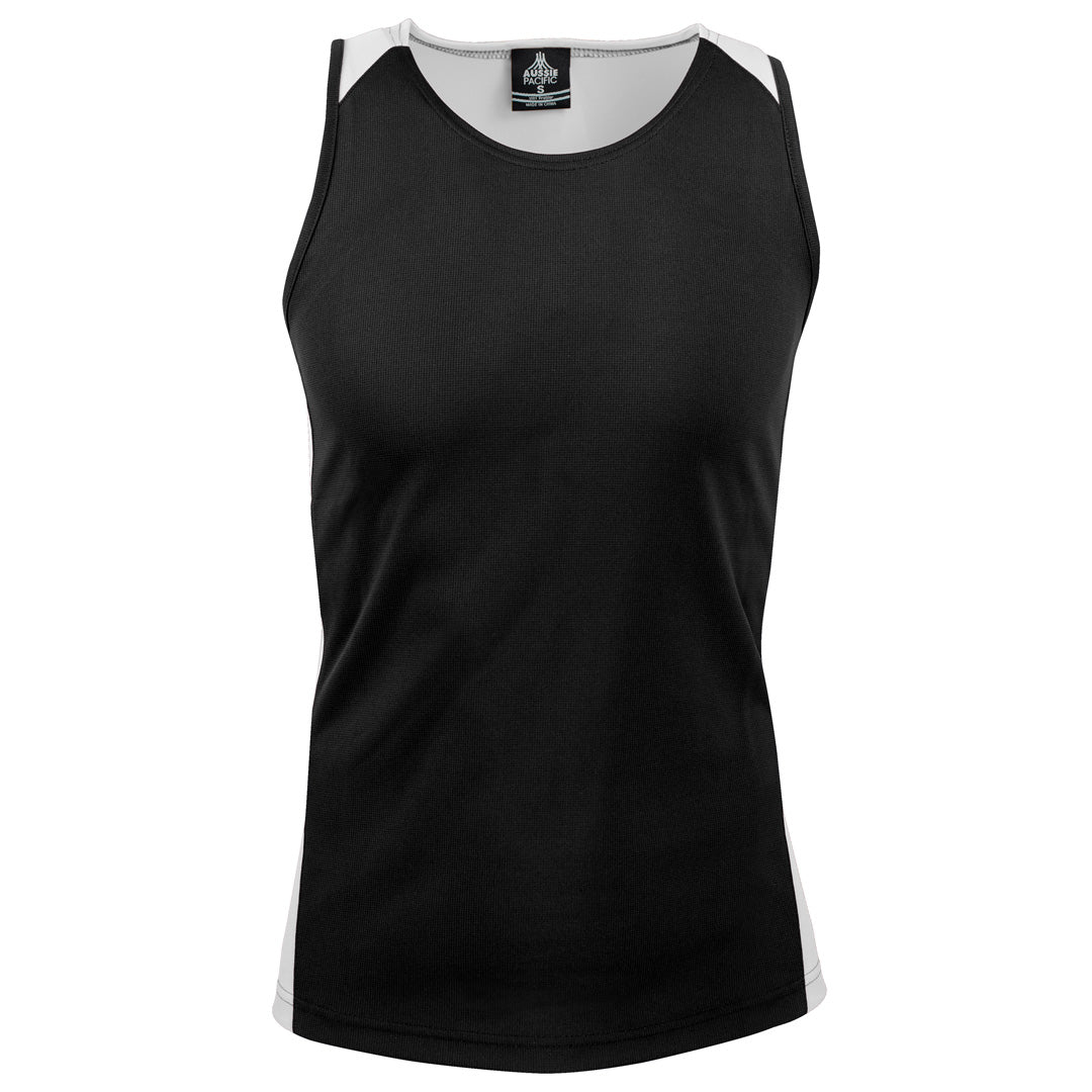 Aussie Pacific The Premier Singlet | Mens Black/White Shirts & Tops