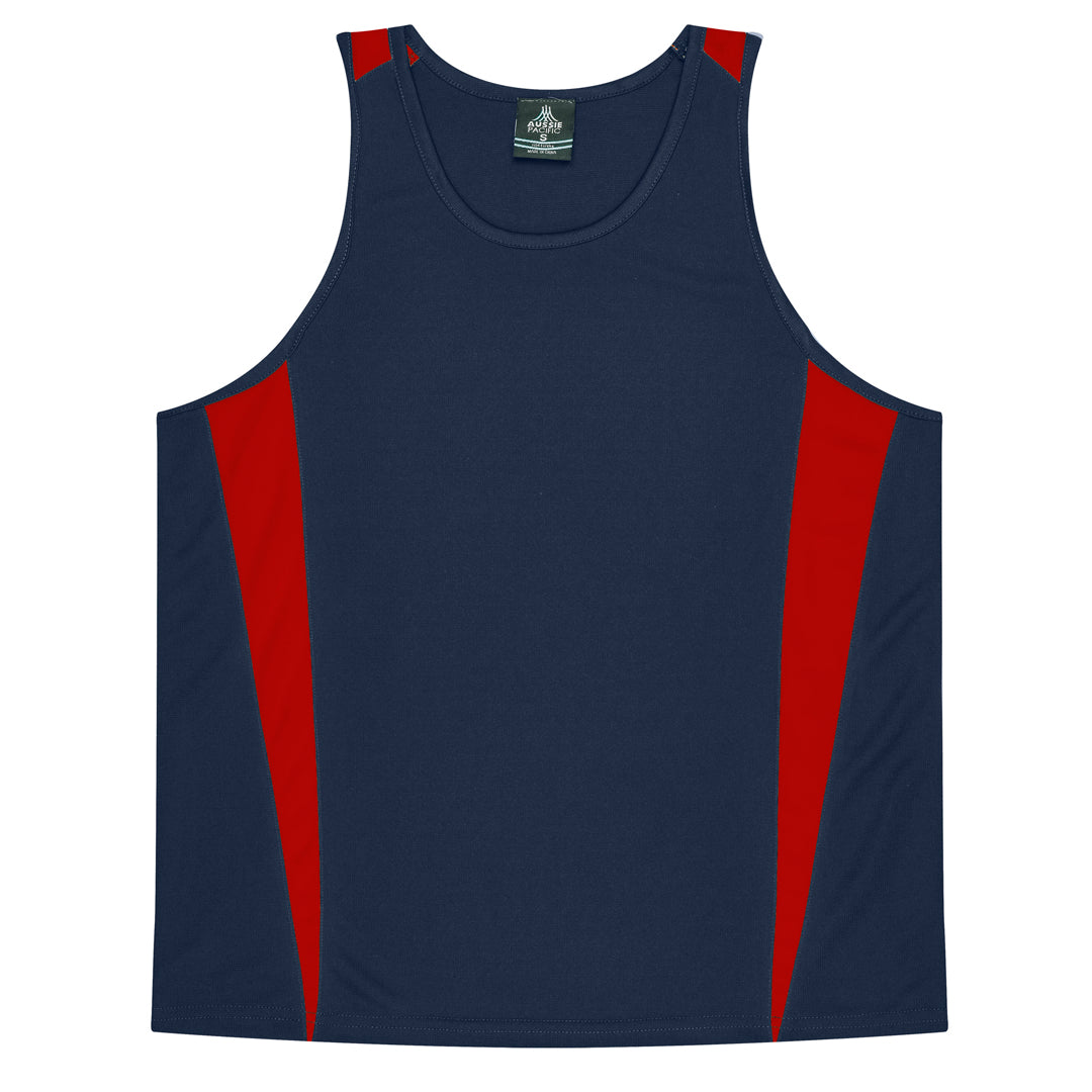 Aussie Pacific The Eureka Singlet | Mens Navy/Red Shirts & Tops