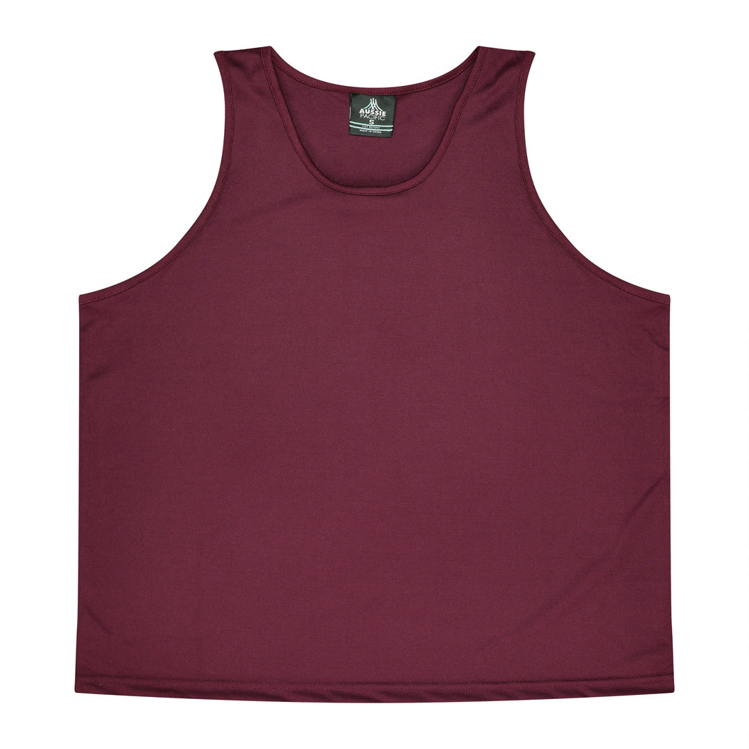 Aussie Pacific The Botany Singlet | Mens Maroon Shirts & Tops