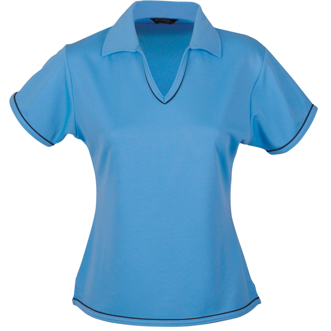 Stencil The Cool Dry Polo | Ladies | Short Sleeve Bimini Blue/Navy Shirts & Tops