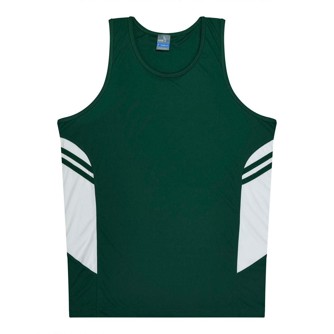 Aussie Pacific The Tasman Singlet | Mens | Mixed Base Bottle/White Shirts & Tops