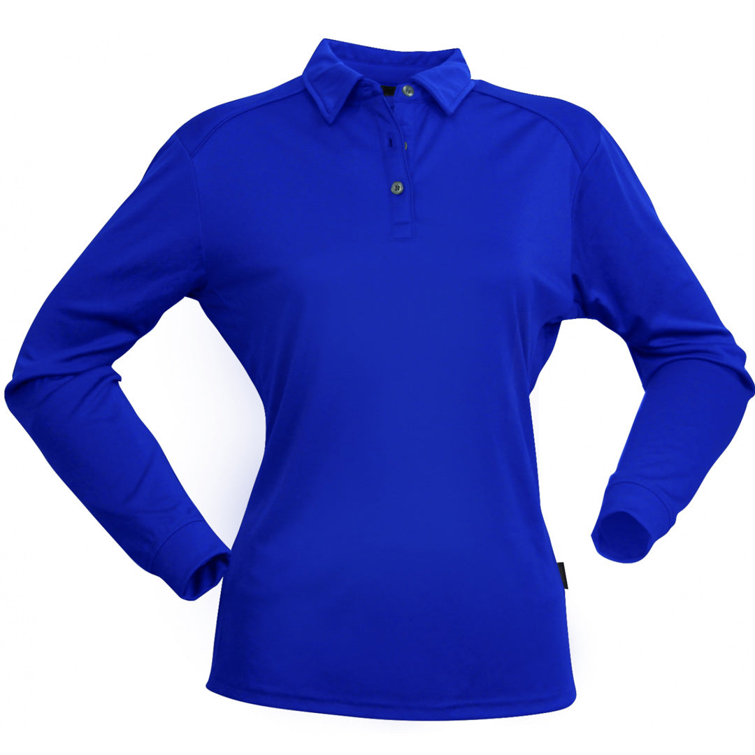 Stencil The Freshen Polo | Ladies | Long Sleeve Royal Blue Shirts & Tops