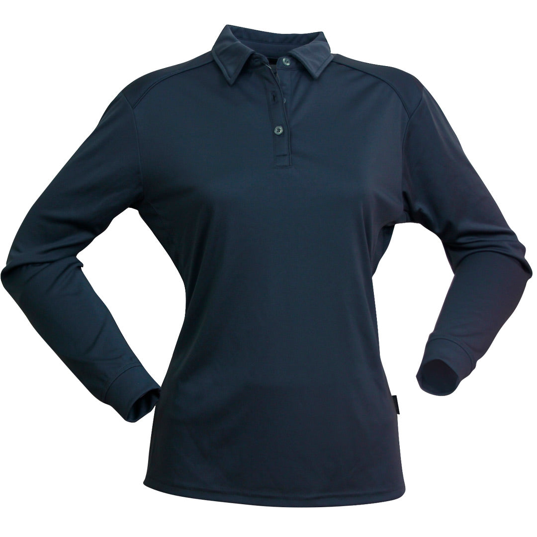 Stencil The Freshen Polo | Ladies | Long Sleeve Navy Shirts & Tops