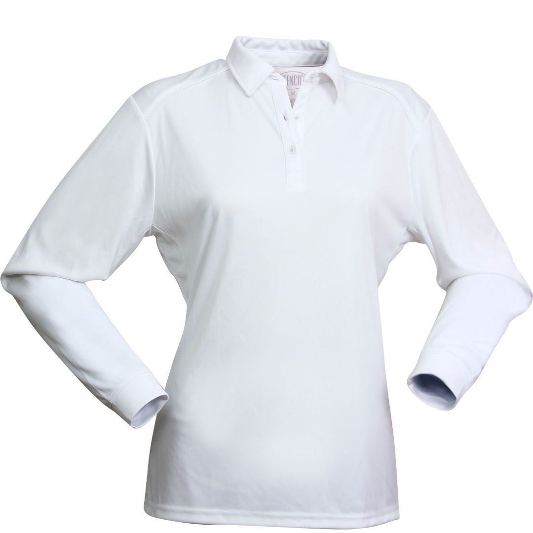 Stencil The Freshen Polo | Ladies | Long Sleeve White Shirts & Tops