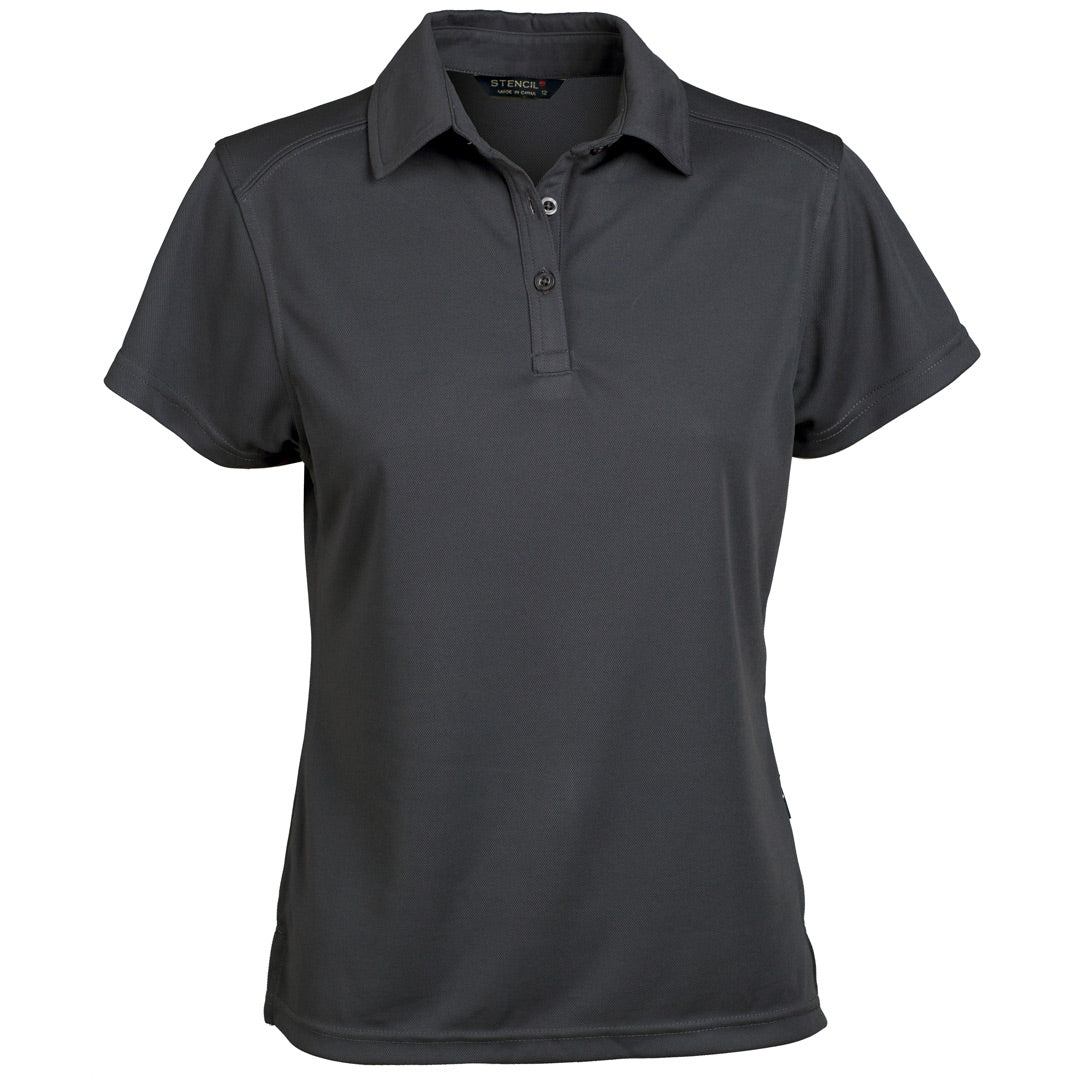 Stencil The Glacier Polo | Ladies | Short Sleeve Charcoal Shirts & Tops