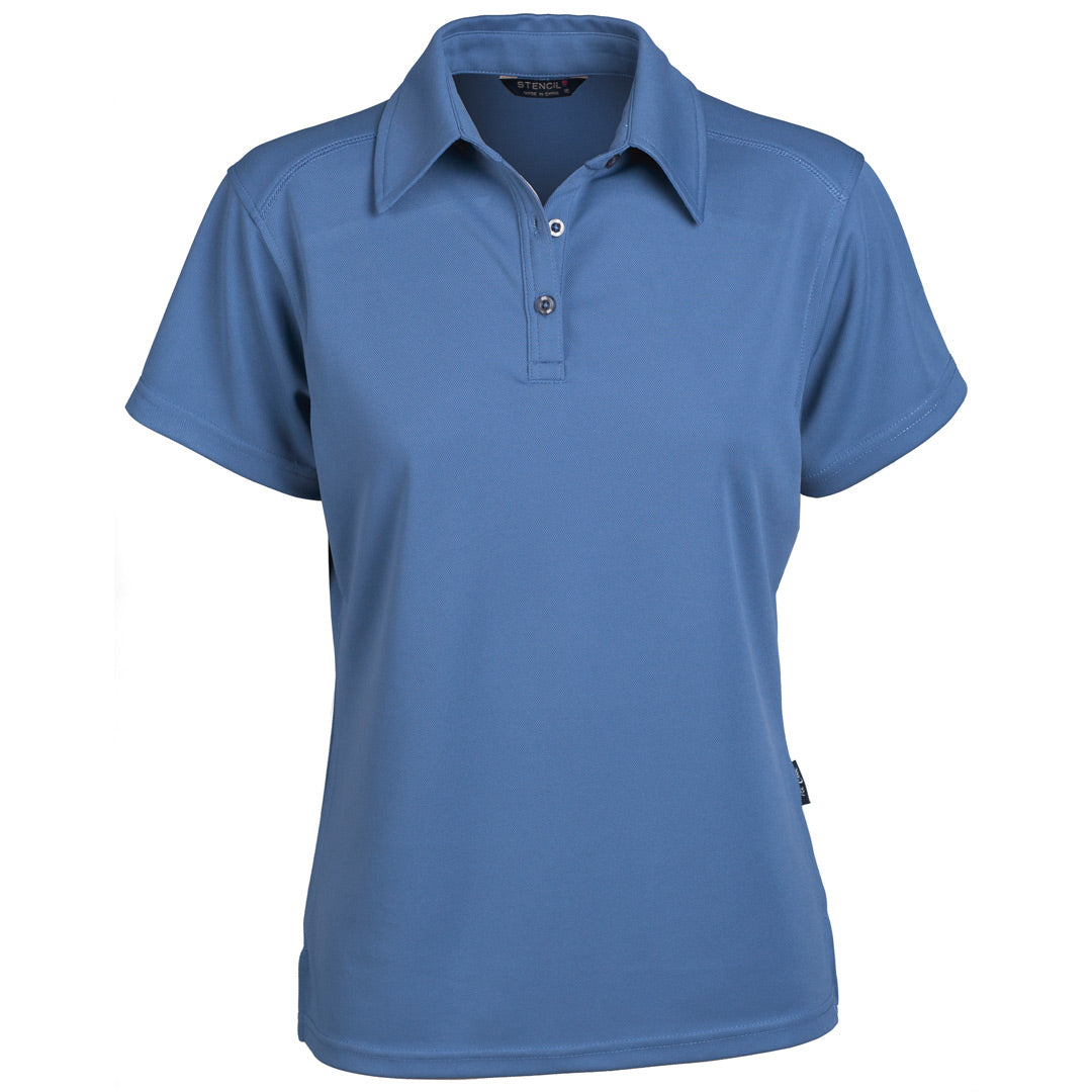 Stencil The Glacier Polo | Ladies | Short Sleeve Dusty Blue Shirts & Tops