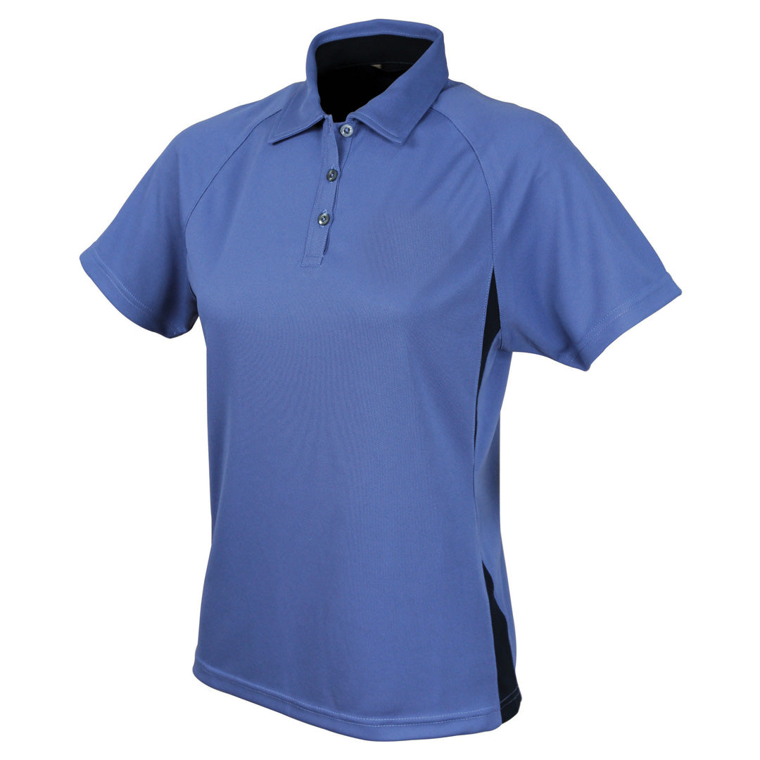 Stencil The Arctic Polo | Ladies | Short Sleeve Dusty Blue Shirts & Tops