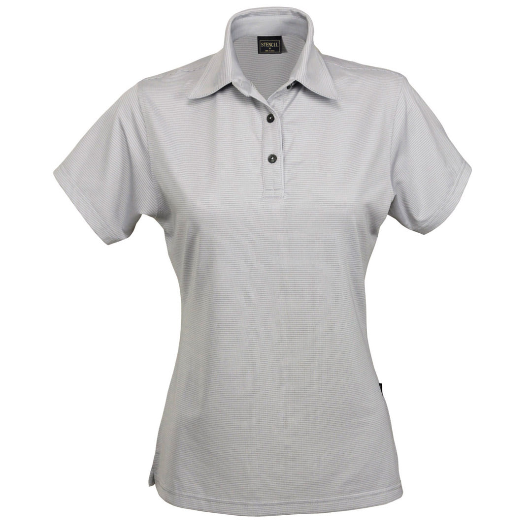 Stencil The Silvertech Polo | Ladies | Short Sleeve Grey/Silver Shirts & Tops