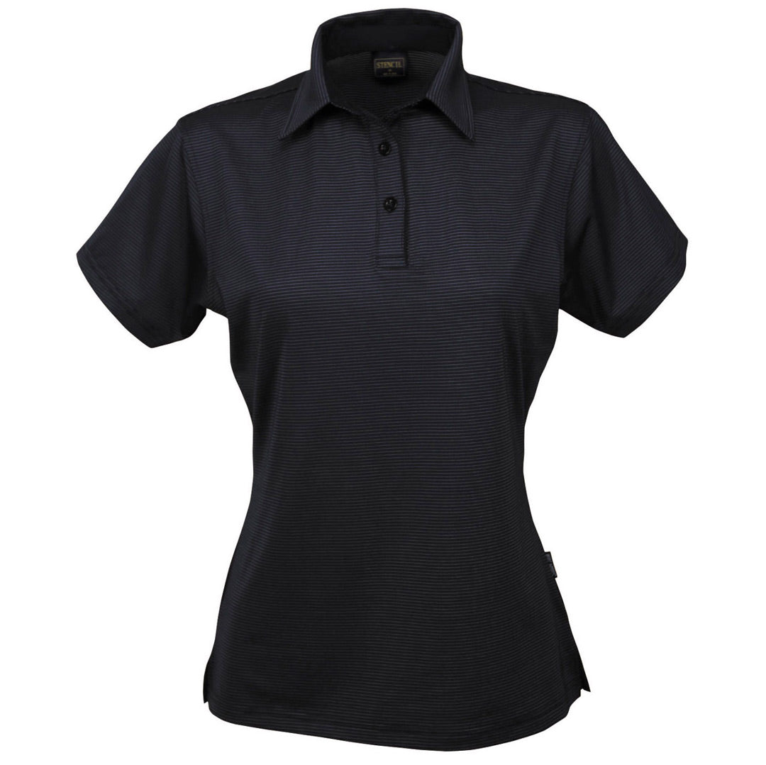Stencil The Silvertech Polo | Ladies | Short Sleeve Navy/Silver Shirts & Tops