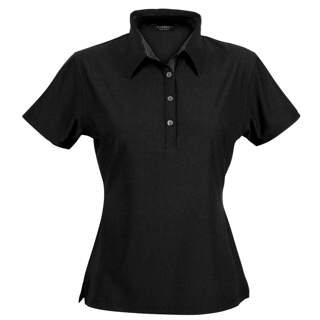 Stencil The Argent Polo | Ladies | Short Sleeve Black Shirts & Tops