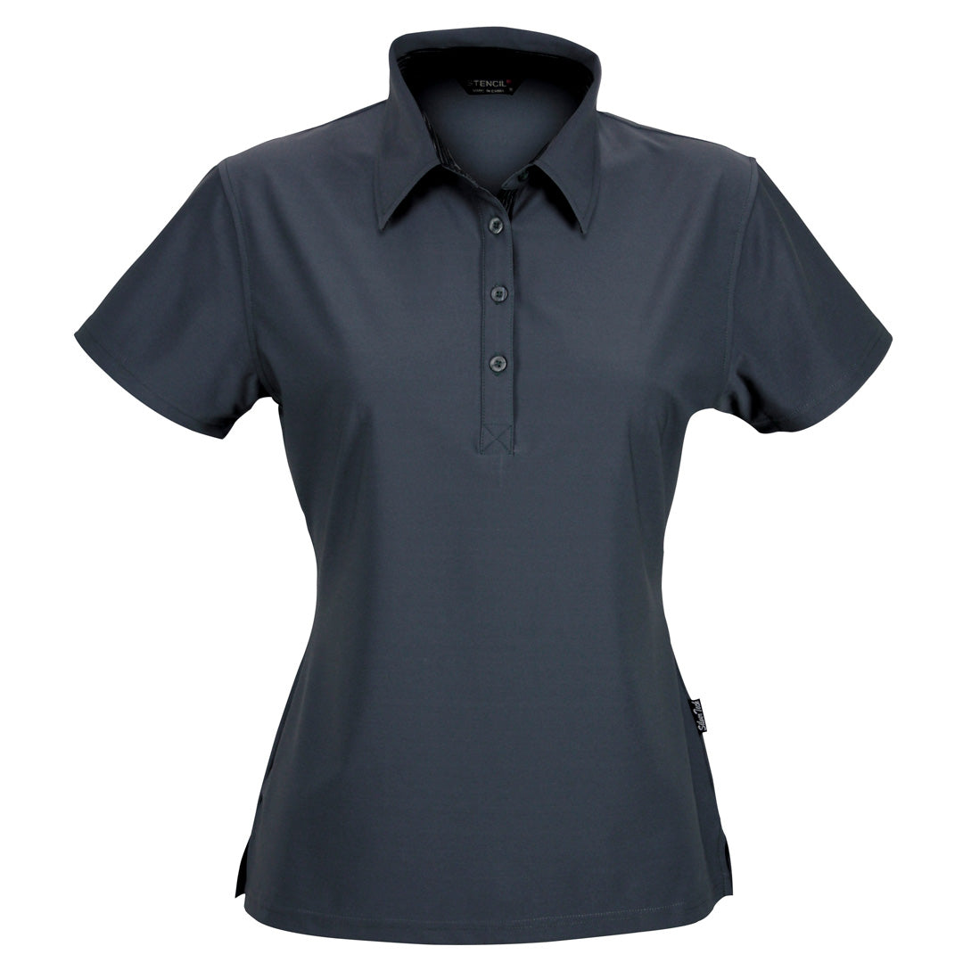 Stencil The Argent Polo | Ladies | Short Sleeve Charcoal Shirts & Tops