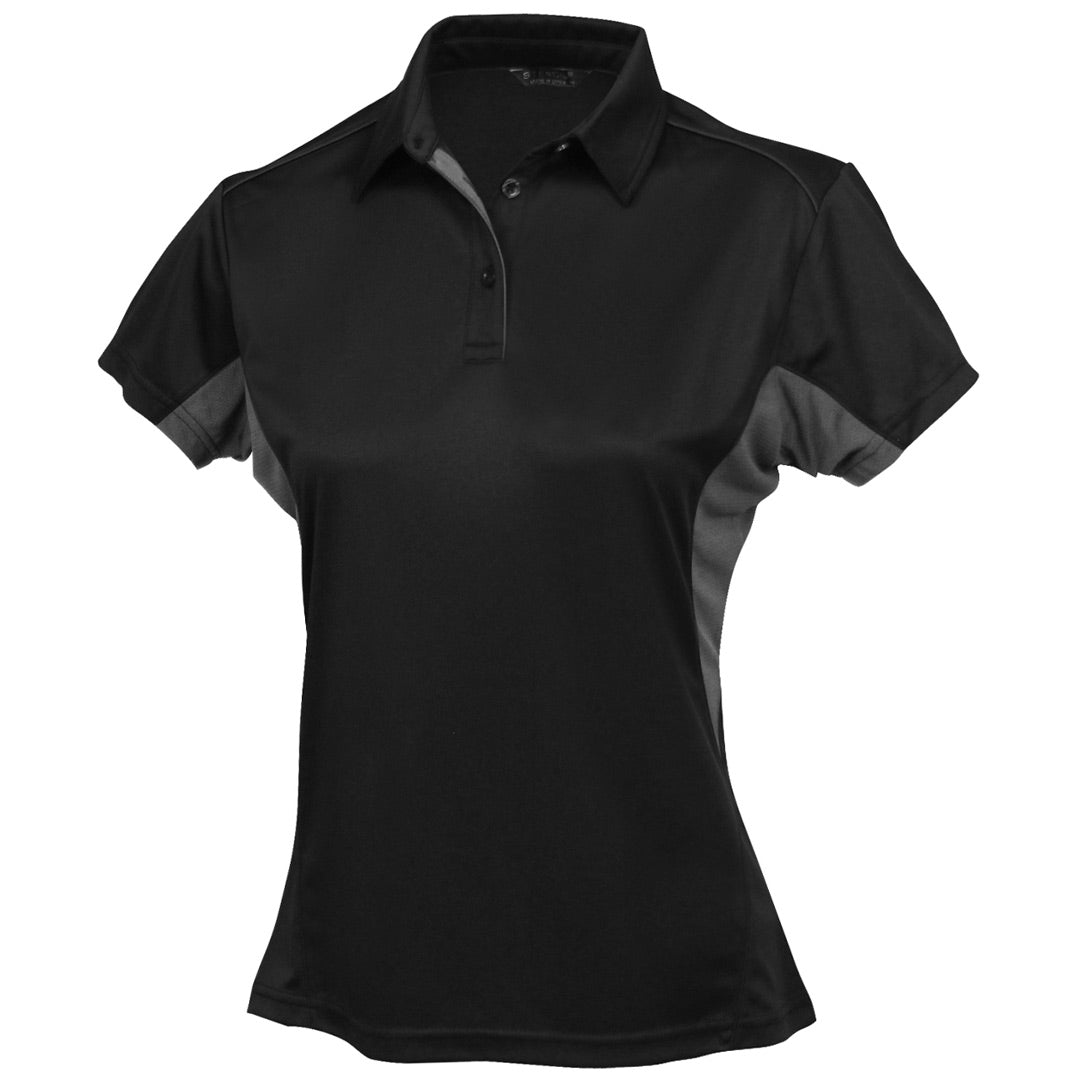Stencil The Freshen Polo | Ladies | Short Sleeve Black/Charcoal Shirts & Tops