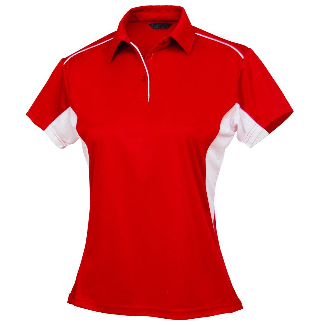 Stencil The Freshen Polo | Ladies | Short Sleeve Red/White Shirts & Tops