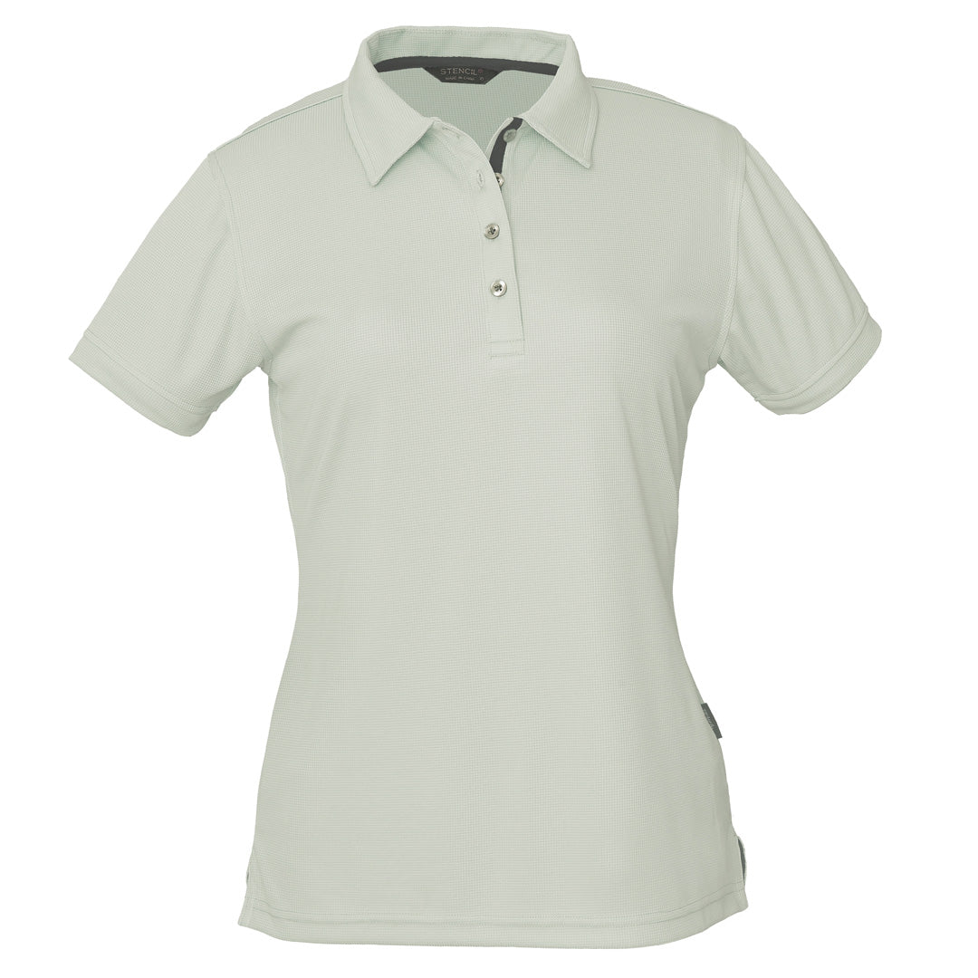 Stencil The Superdry Polo | Ladies | Short Sleeve Light Grey/Charcoal Shirts & Tops