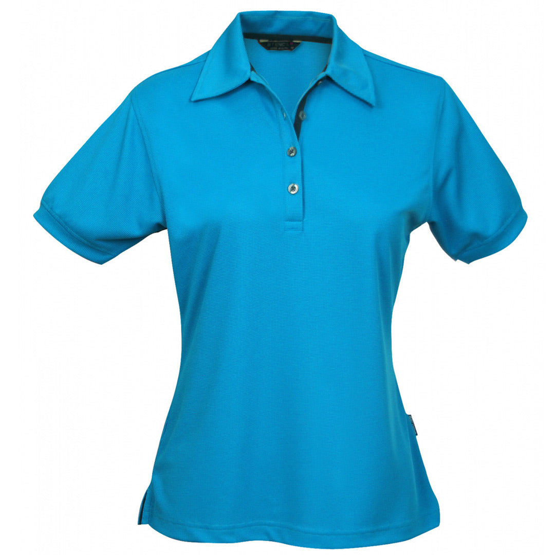 Stencil The Superdry Polo | Ladies | Short Sleeve Mid Blue/Navy Shirts & Tops