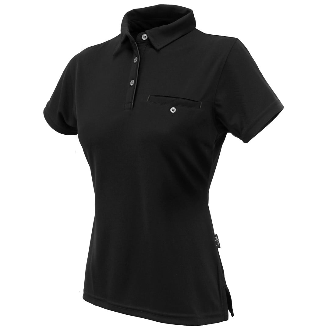 Stencil The Boston Polo | Ladies | Short Sleeve Black/Charcoal Shirts & Tops