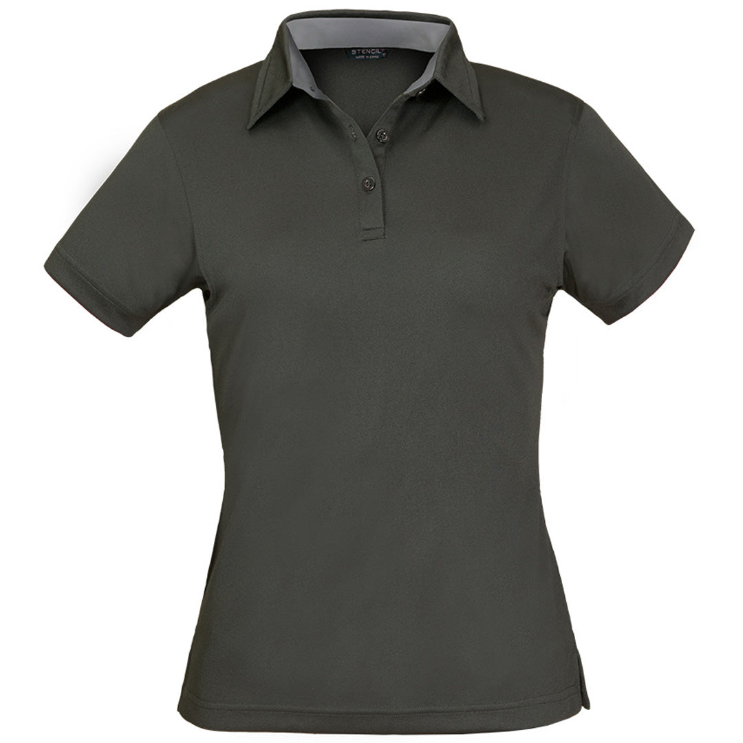 Stencil The Kahave Polo | Ladies | Short Sleeve Charcoal Shirts & Tops