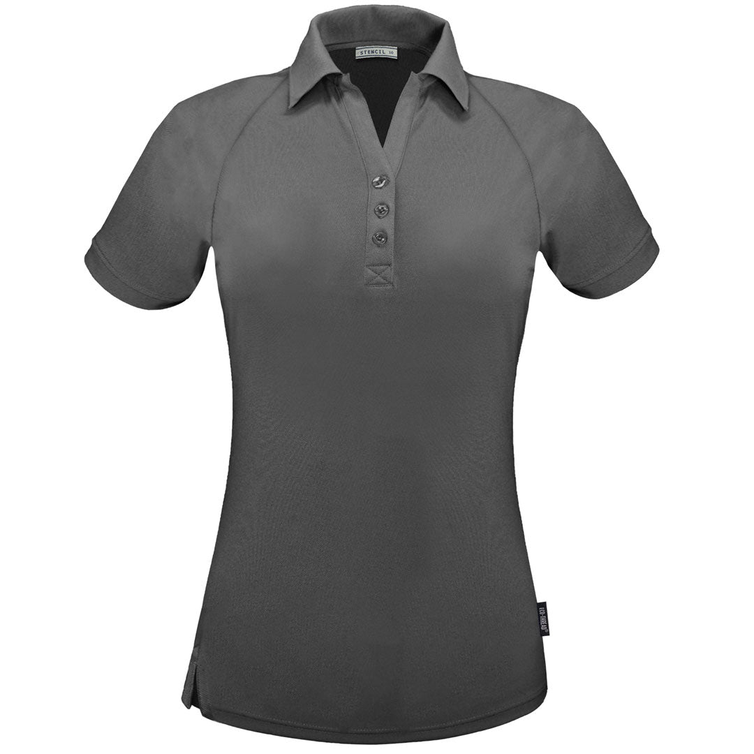 Stencil The Infinity Polo | Ladies | Short Sleeve Charcoal Shirts & Tops